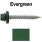 #9 x 1-1/2" Stainless Steel Metal Roofing Screws - Hex Washer Head - Self-Piercing (SP) tip metal to wood siding screws. EPDM washer. Colored head.