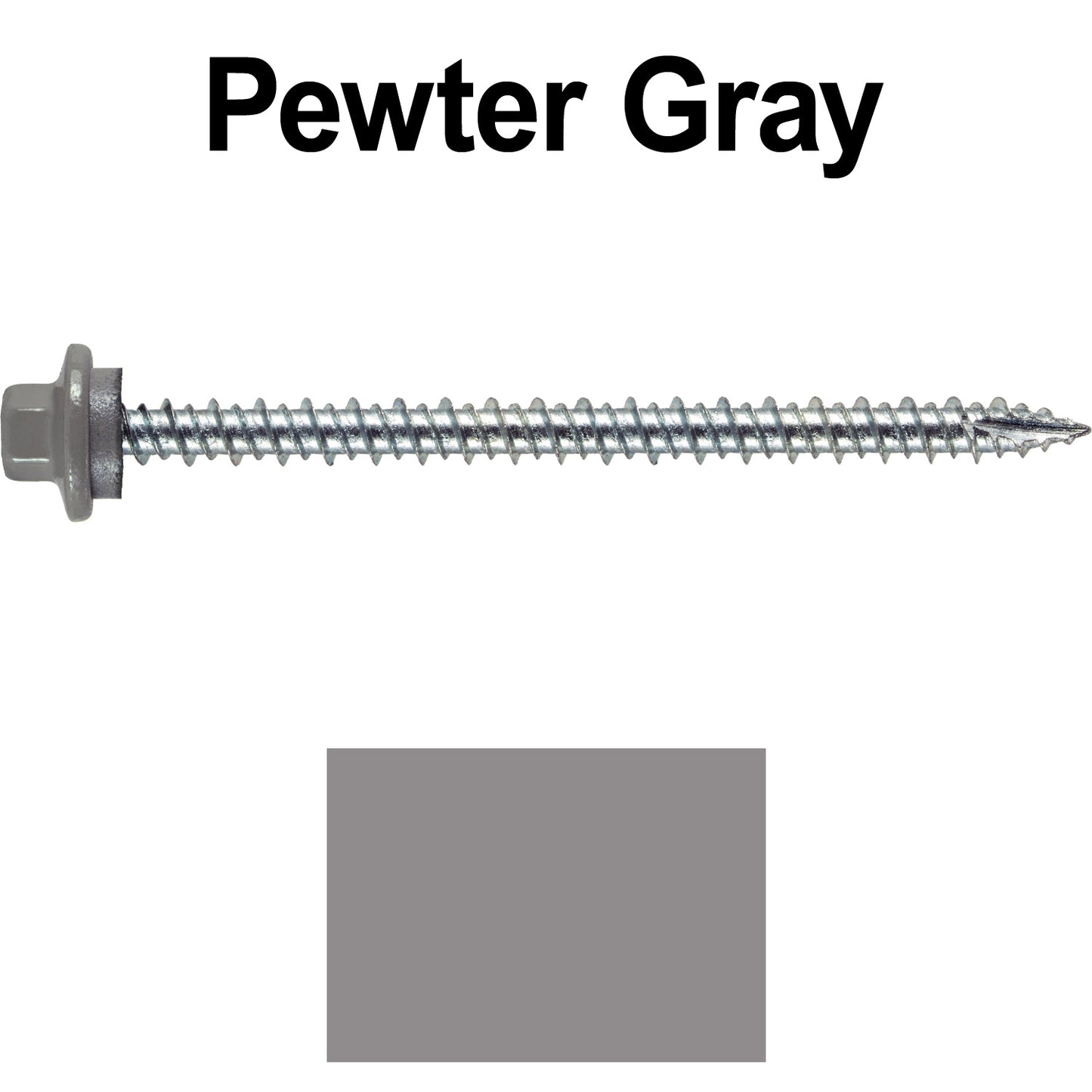 10 x 3” - STAINLESS HEX / ZINC Sheet Metal Roof Screw. Self starting metal to wood siding screws. EPDM washer. Colored head.