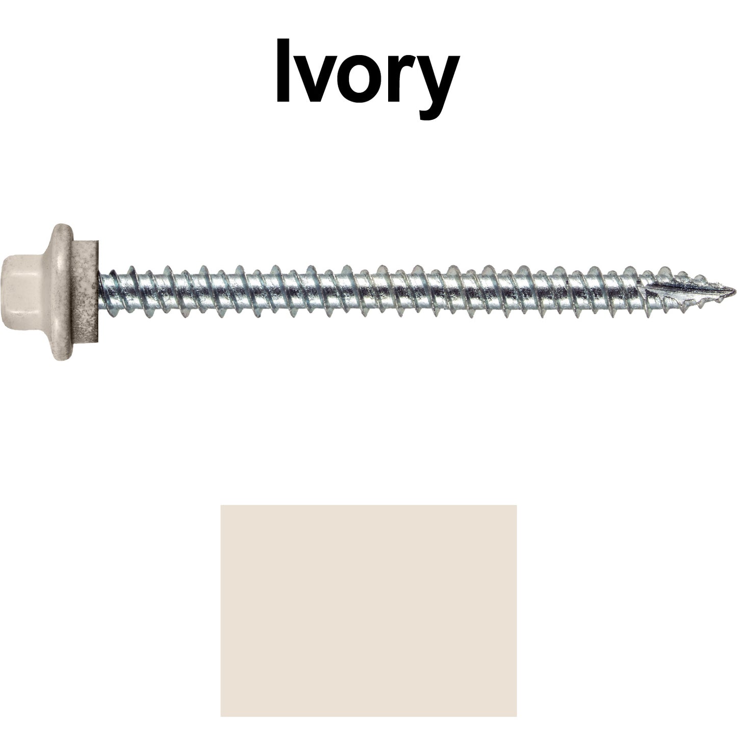 10 x 2-1/2” - STAINLESS HEX / ZINC Sheet Metal Roof Screw. Self starting metal to wood siding screws. EPDM washer. Colored head.