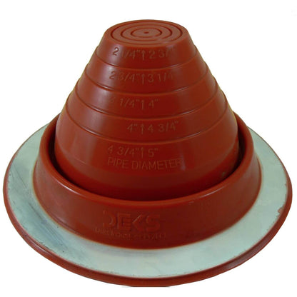 Dektite Round Base Pipe Flashing Boot – Red High Temp Silicone Roof Flashing