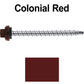 10 X 2-1/2" Zinc Aluminum Cap MINI-DRILLER Roofing Screws HI-LO THREAD Zinc Plated Carbon Steel Shank - EPDM Washer - Colored head