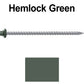 #10 x 4" Metal ROOFING SCREWS - Hex Washer Head - Self starting/self tapping - EPDM washer. Colored head.