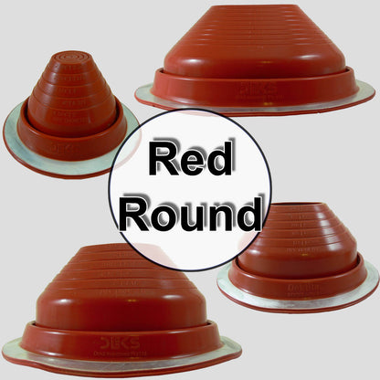 Dektite Round Base Pipe Flashing Boot – Red High Temp Silicone Roof Flashing