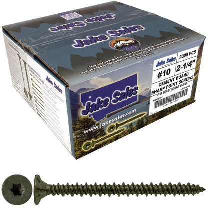 #10 Cement Board Torx/Star Head Screws SHARP POINT for Fastening Cement Backer Board/Cement Board/Tile Board - Torx/Star - T-25 Torx Head