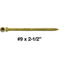 #9 Bronze Star Trim Head Wood Screw Torx/Star Drive Head - Multipurpose Exterior Coated Torx/Star Drive Wood Screws