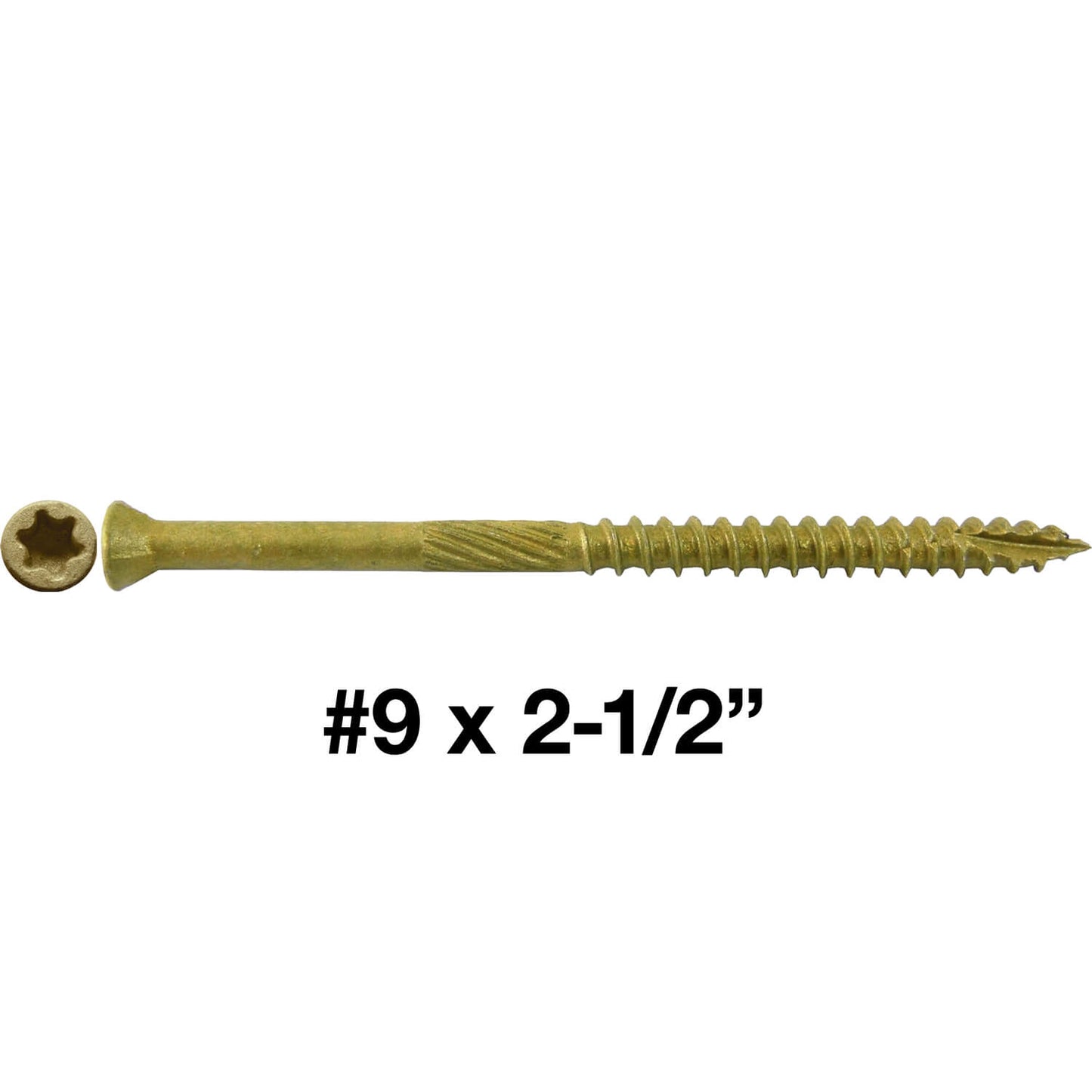 #9 Bronze Star Trim Head Wood Screw Torx/Star Drive Head - Multipurpose Exterior Coated Torx/Star Drive Wood Screws