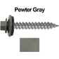 12 x 1-1/2"  Metal ROOFING SCREWS - Hex Washer Head - Self starting/self tapping - EPDM washer. Colored head.