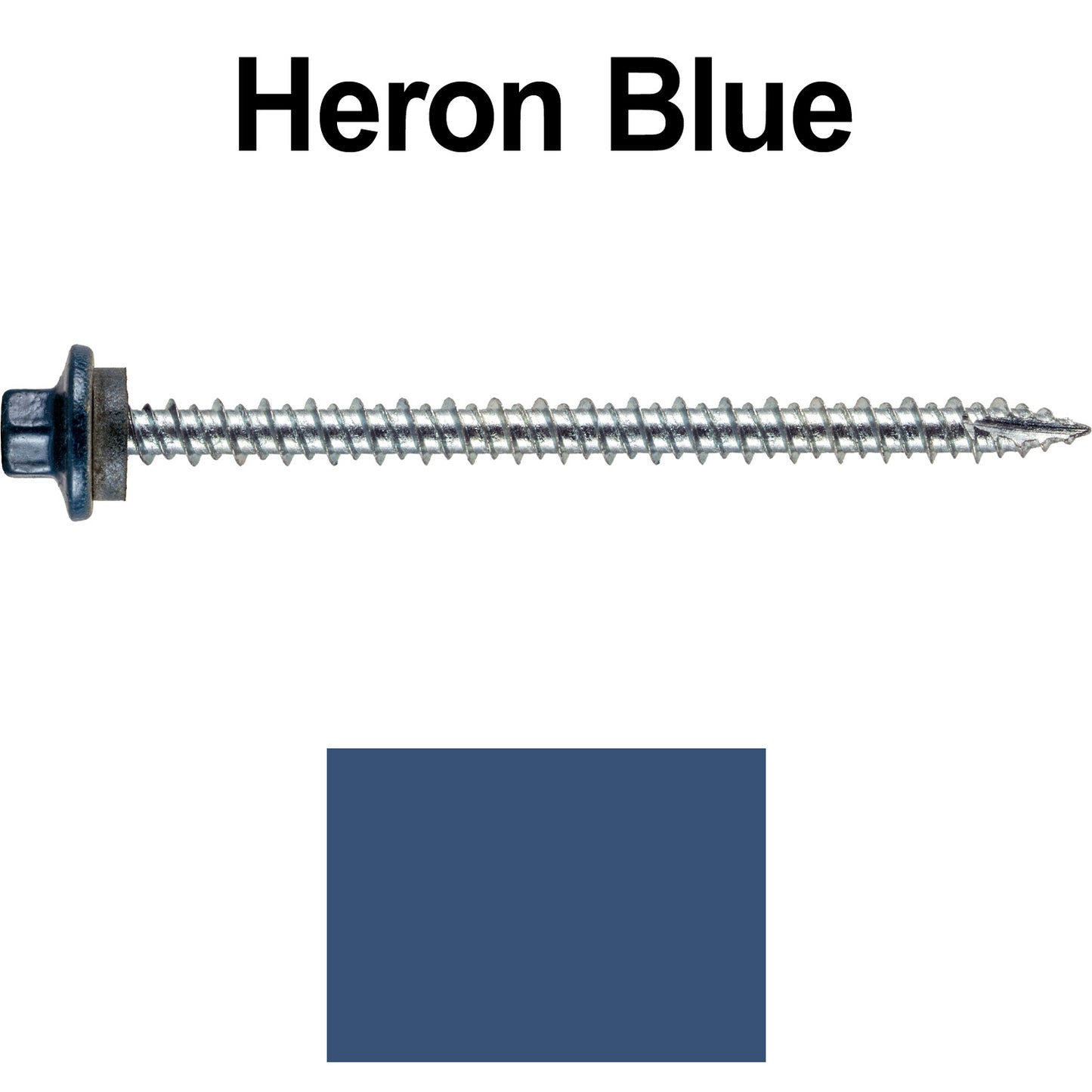 10 x 3” - STAINLESS HEX / ZINC Sheet Metal Roof Screw. Self starting metal to wood siding screws. EPDM washer. Colored head.