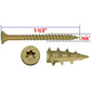 #8 x 1-1/2" Bronze Star Multipurpose Exterior Coated Wood Screw, T-30 Torx Drive, Flat Head (OVERSTOCK)