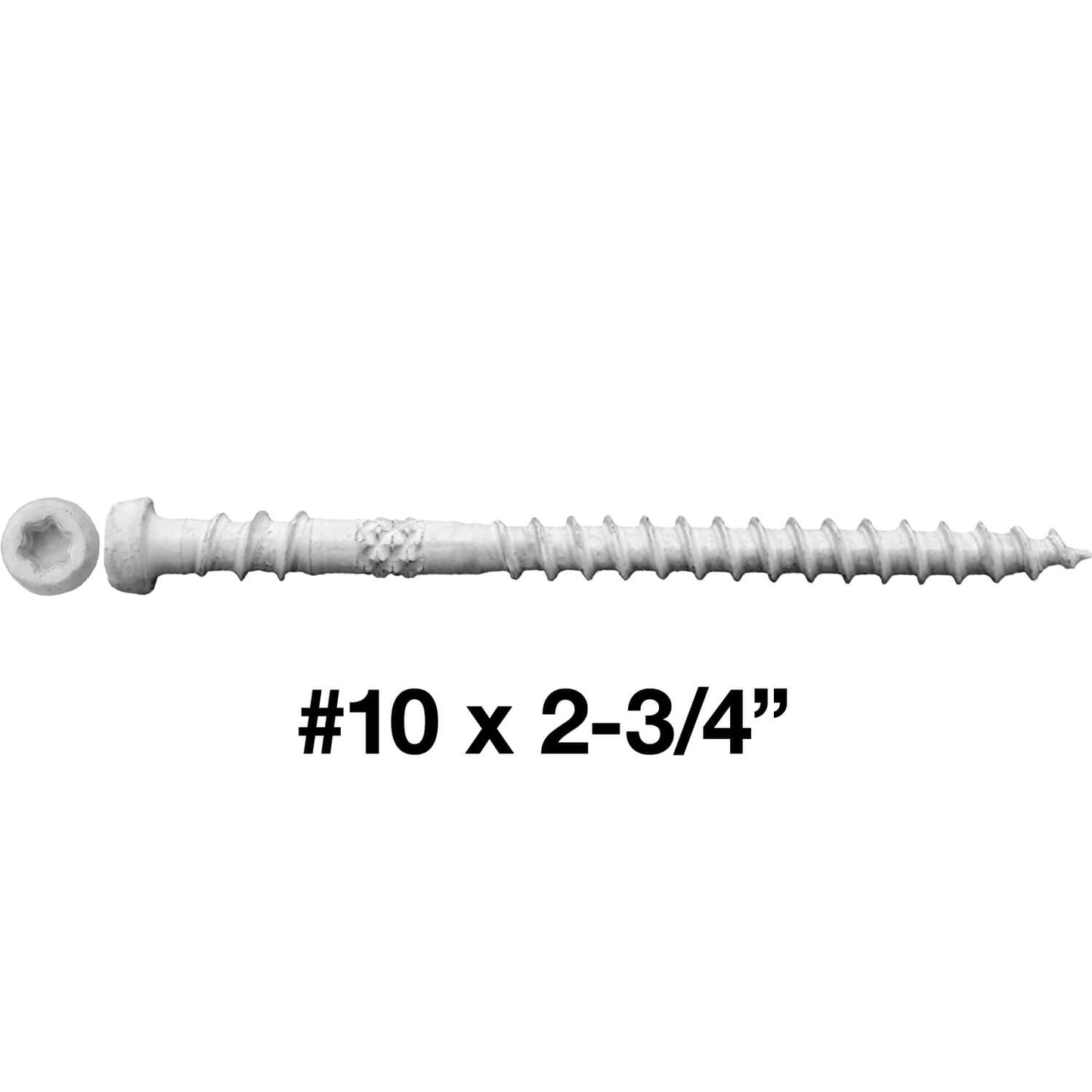 #10 x 2-3/4" Colored Composite Decking Wood Screws with Torx/Star Drive Head (T20 Bit), Exterior Coated, Compatible with Pressure Treated and ACQ Lumber