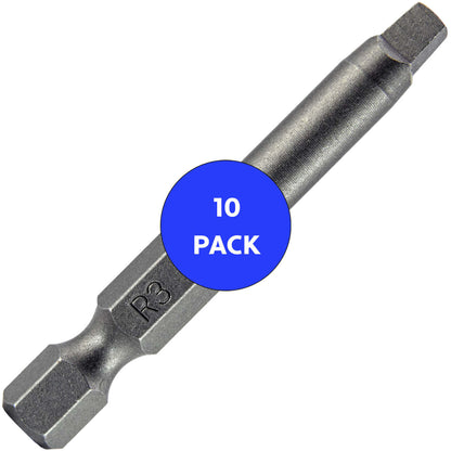 SQUARE BIT DRIVERS: 2 inch - #1, #2, #3  Robertson (R1/R2) - Quick-Change Shank