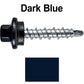 #10 x 1" Stainless Steel Mini Driller Sheet Metal Roofing Screw - Hex Washer Cap - Self starting metal to wood siding screws - EPDM washer. Colored Head.
