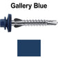 12 X 1-1/2" PFP STAINLESS STEEL Fastener - 1/4" Washer Hex Head - #3 Drill Point Tip -  For Polycarbonite, Fiberglass and PVC sheeting. Colored head.
