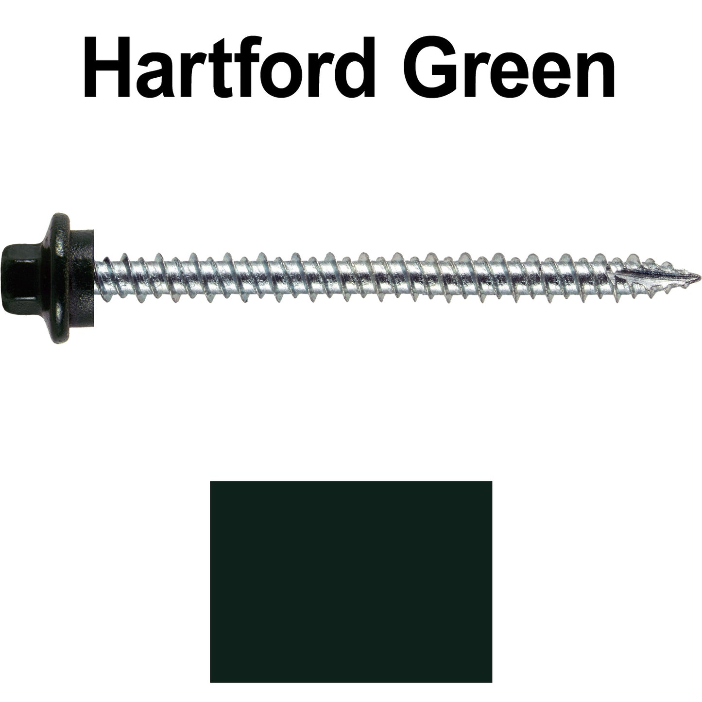 10 x 2-1/2” - STAINLESS HEX / ZINC Sheet Metal Roof Screw. Self starting metal to wood siding screws. EPDM washer. Colored head.