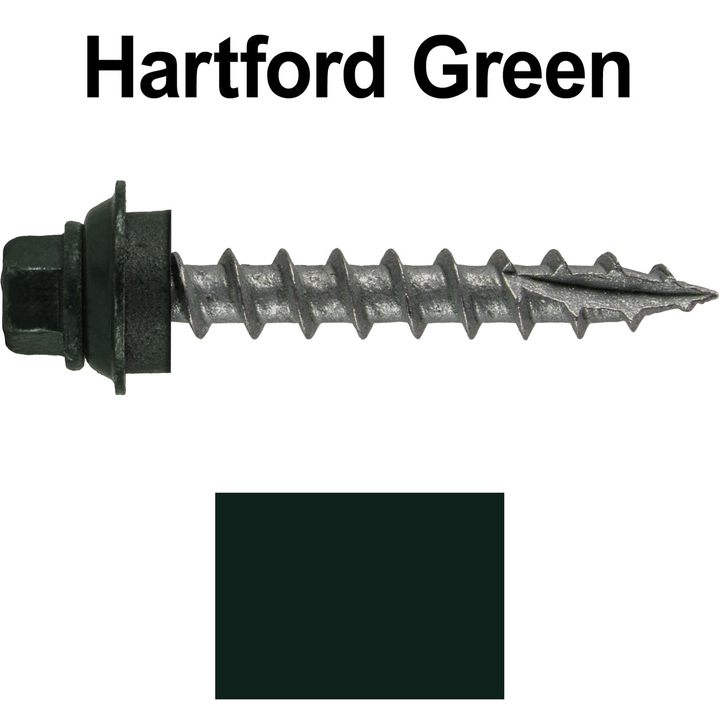 12 X 1-1/2" Metal Roofing Screws For OSB and Plywood - Galvanized Metal to Wood Type 17 Tip - 1/4" Hex Head - Assembled EPDM Washer