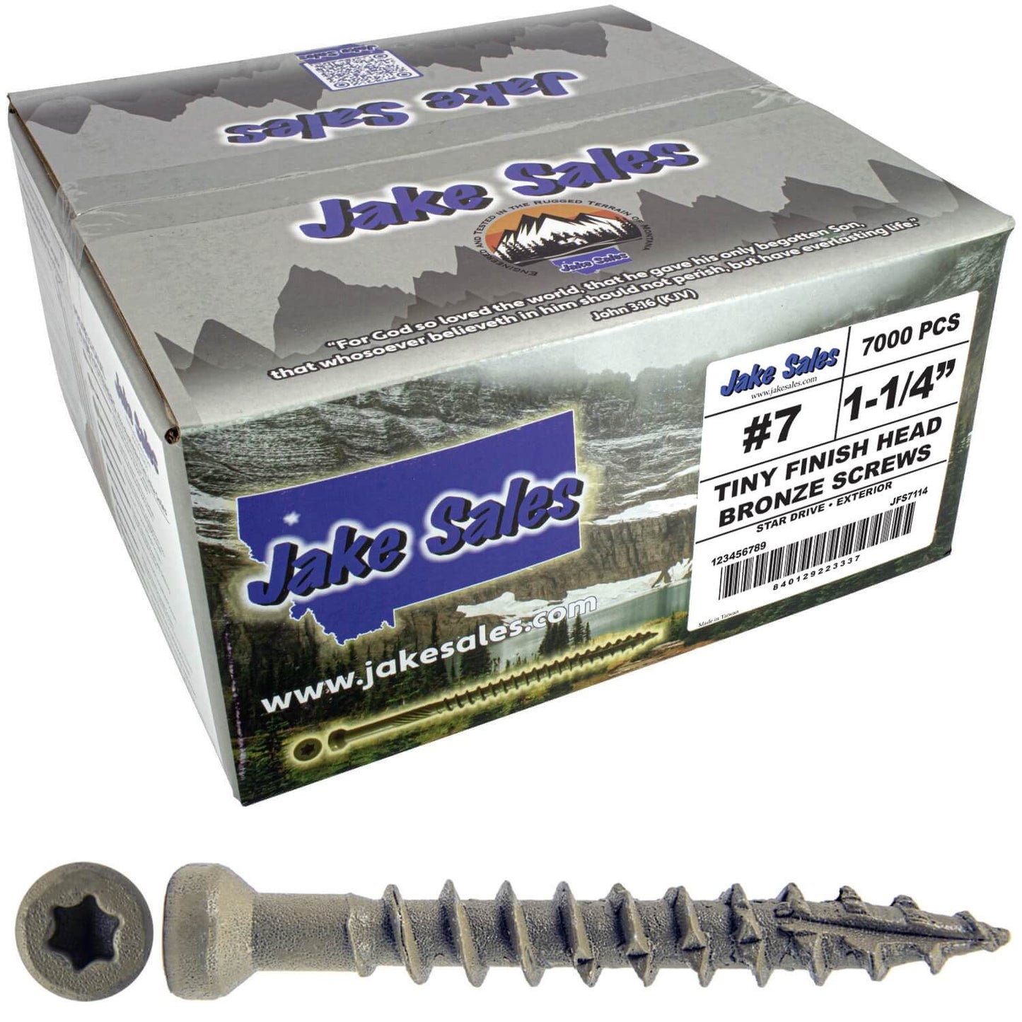 Bronze Coated Multipurpose Wood Screw - Torx/Star Drive - Tiny Finish Head - Exterior Coated - ACQ Compatible - 1-1/4" to 3"