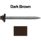 12 x 2-1/2" Metal ROOFING SCREWS - Hex Washer Head - Self starting/self tapping - EPDM washer. Colored head.