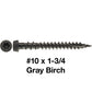 #10 x 1-3/4" Colored Composite Decking Wood Screws with Torx/Star Drive Head (T20 Bit), Exterior Coated, Compatible with Pressure Treated and ACQ Lumber