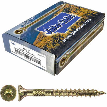 #10 Gold Star/Torx Drive Zinc Coated T-25 Flat Head Wood Screws