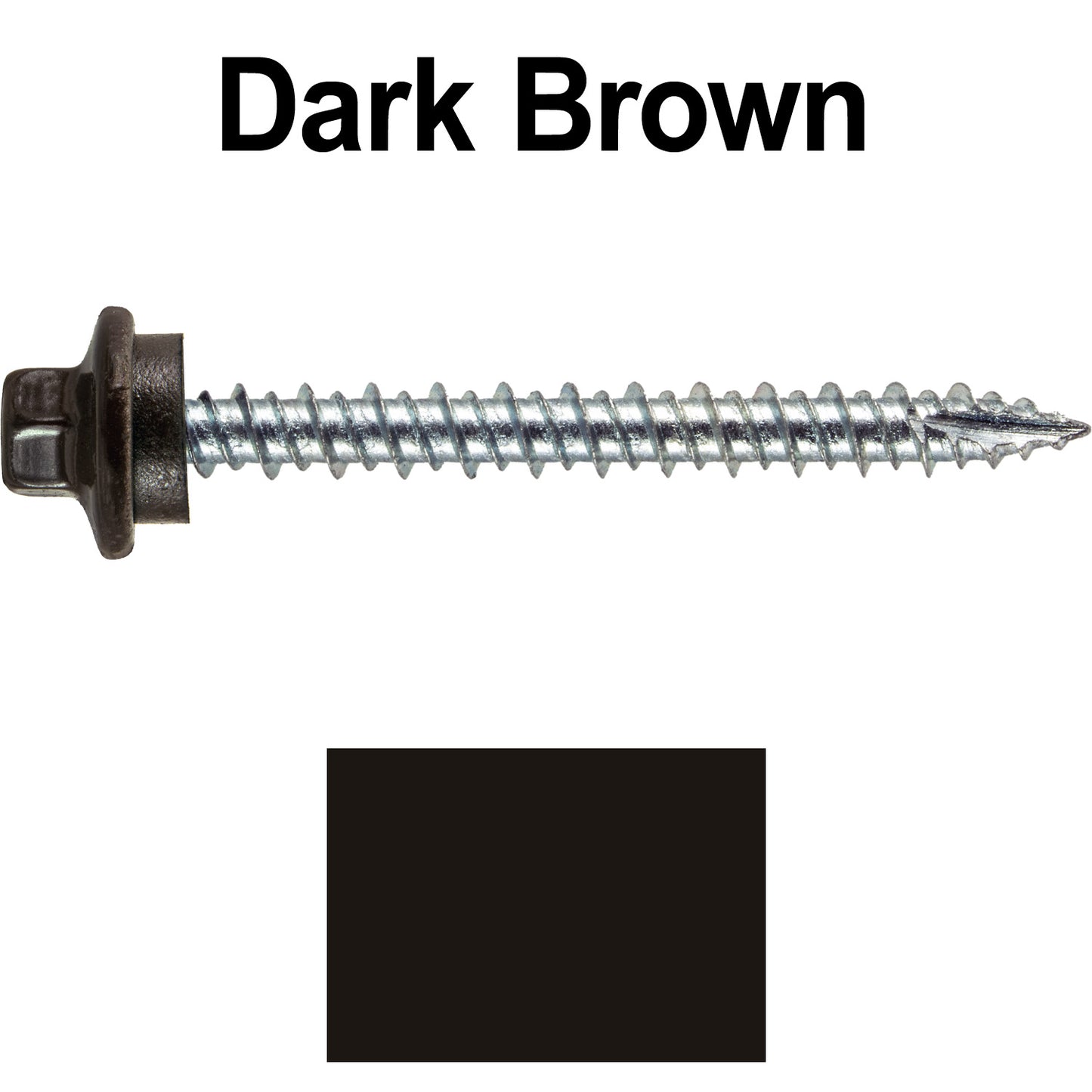 10 x 2” - STAINLESS HEX / ZINC Sheet Metal Roof Screw. Self starting metal to wood siding screws. EPDM washer. Colored head.
