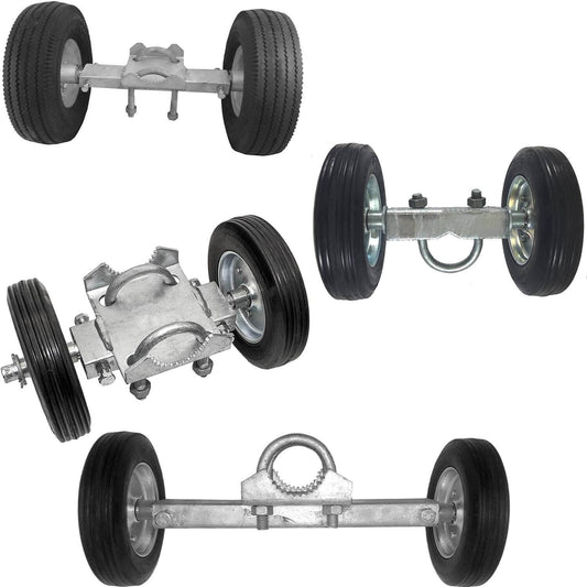 Gate Wheel Carriers for Chain Link Fence Rolling/Sliding Gates. Various Styles and Widths, Hard Rubber Wheels and Pneumatic Rubber Wheels