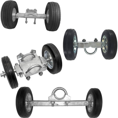 Gate Wheel Carriers for Chain Link Fence Rolling/Sliding Gates. Various Styles and Widths, Hard Rubber Wheels and Pneumatic Rubber Wheels