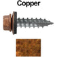 #14 x 1"  Metal ROOFING SCREWS - Hex Washer Head - Self starting/self tapping - EPDM washer. Colored head.