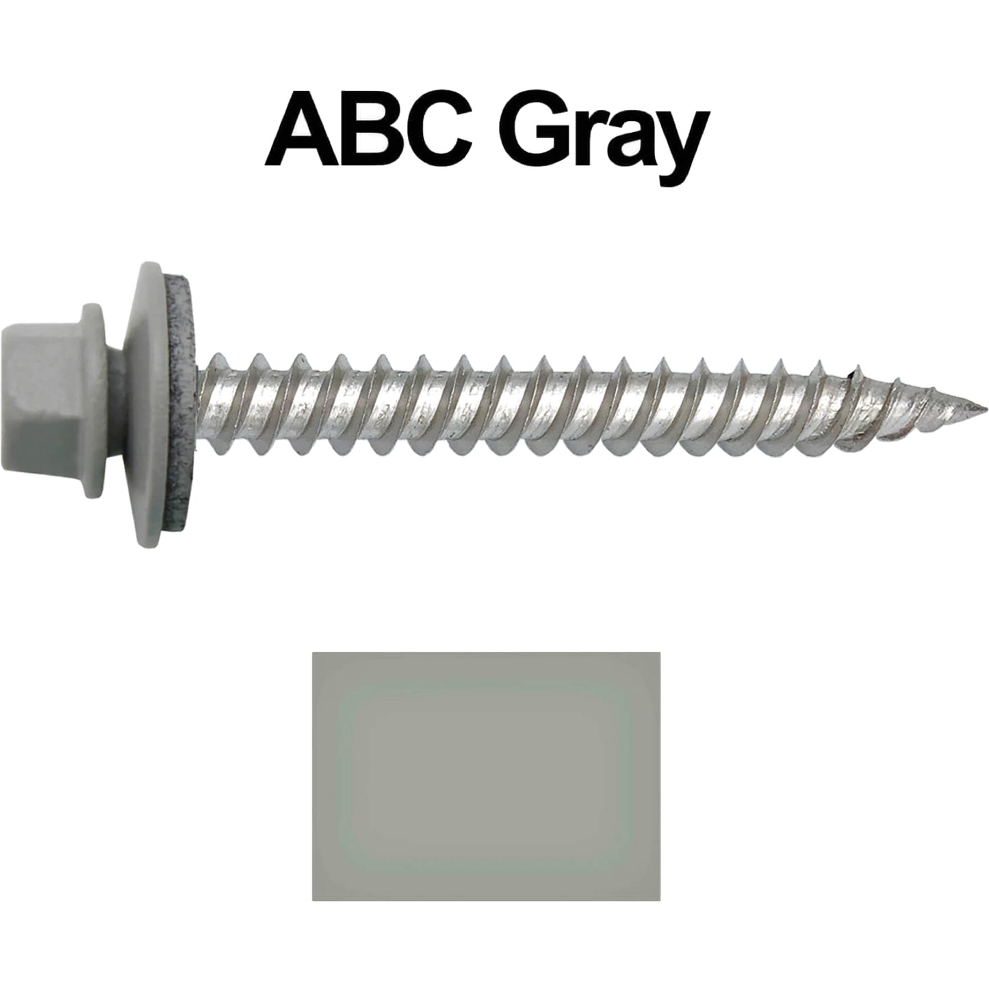 12 x 2"  Stainless Steel Metal Roofing Screw - Hex ReGrip Washer Head - Self starting/self tapping - EPDM washer. Colored head.