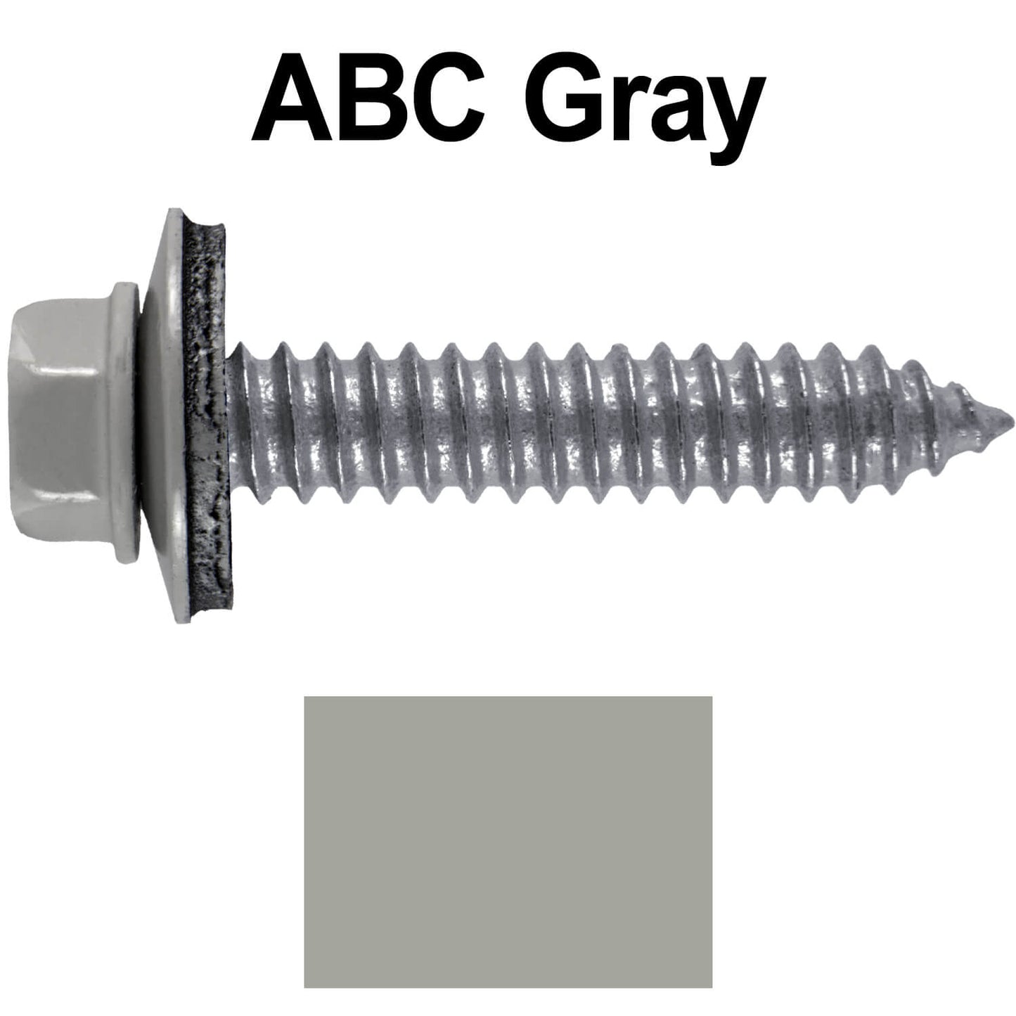 17 x 1-1/2 Metal Roofing Screws - Metal Panel to Metal Purlins and Recovery Screws - Hex Washer Head - EPDM washer.