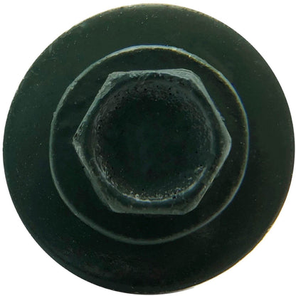 #10 X 1" HI-LO Zinc Aluminum Cap Metal Roofing Screws - Hex Washer Head - Self starting/self tapping - EPDM washer. Colored head.