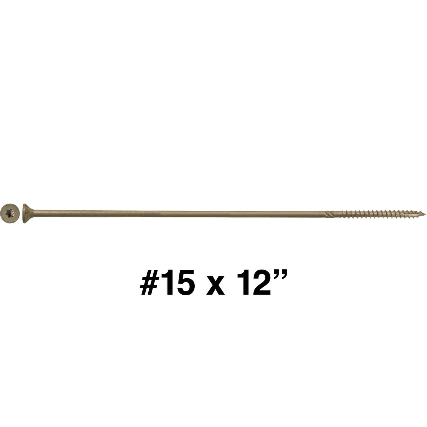#15 x 10" Exterior Coated Wood Screws - Extra Long Bronze Wood Screw with Torx/Star Drive Head - Multipurpose Torx/Star Drive Wood Screws