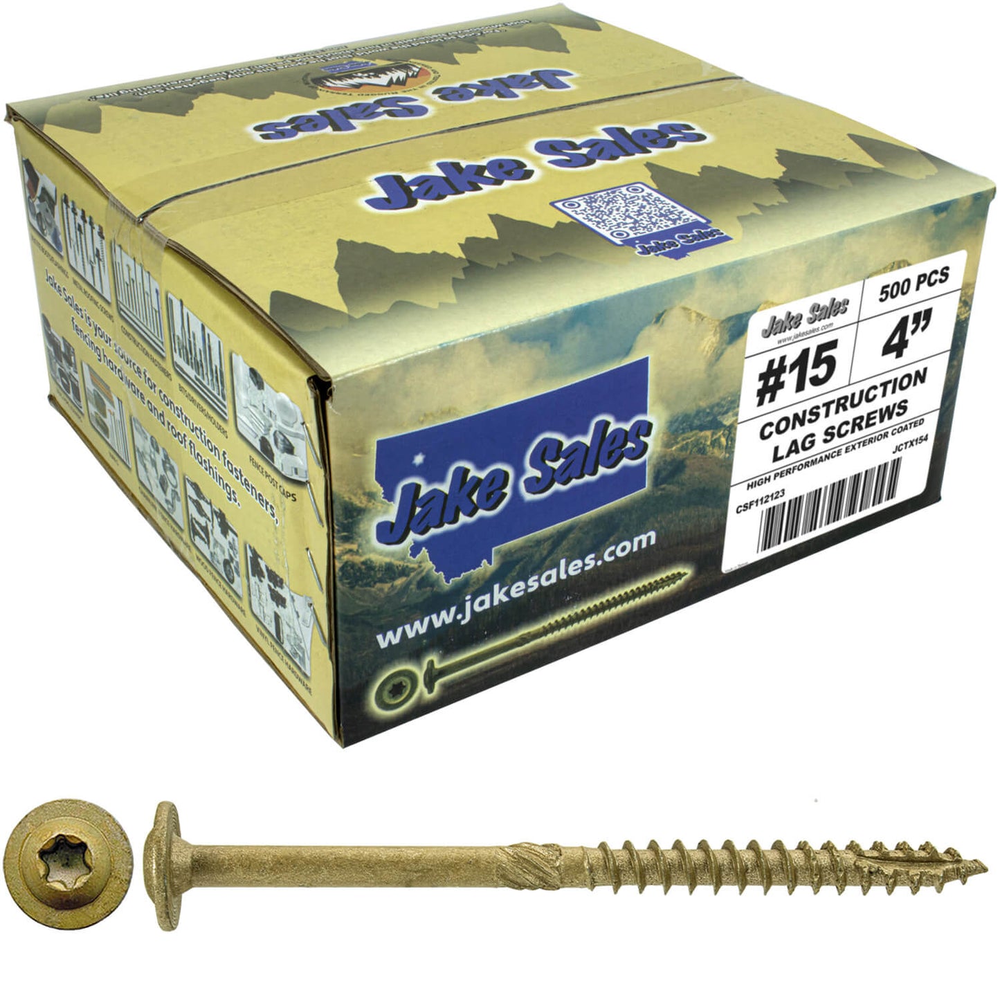 #15 Construction Lag Screw Exterior Coated Torx/Star Drive Heavy Duty Structural Lag Screw - Modified Truss Washer Head