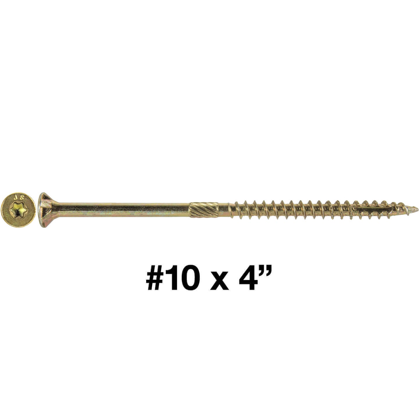 #10 Gold Star/Torx Drive Zinc Coated T-25 Flat Head Wood Screws