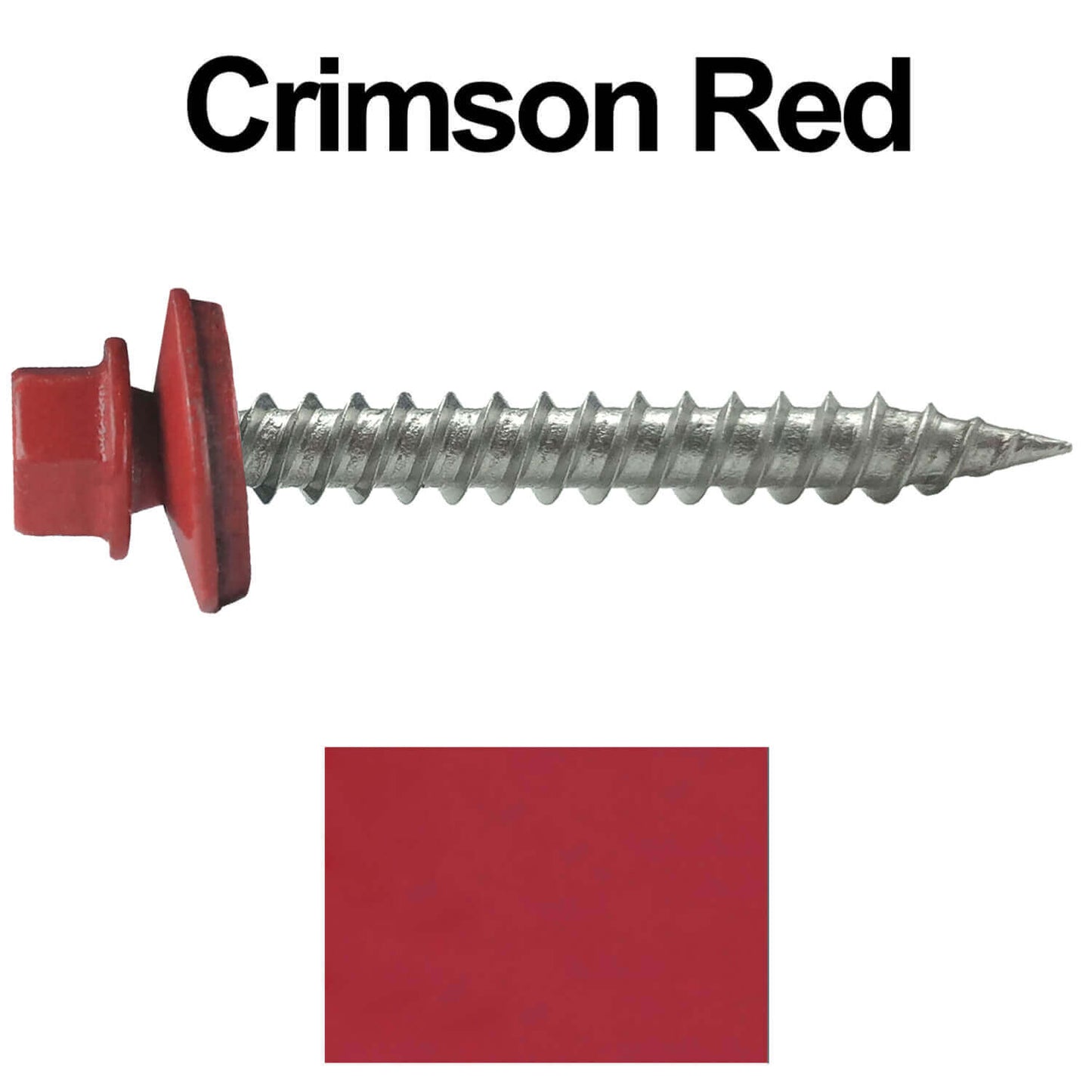 #9 x 1-1/2" Stainless Steel Metal Roofing Screws - Hex Washer Head - Self-Piercing (SP) tip metal to wood siding screws. EPDM washer. Colored head.