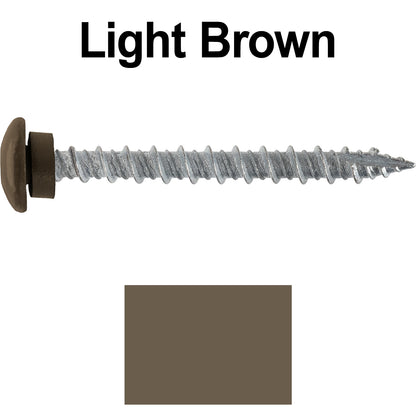 10 x 2" LOW PROFILE Star Head Roofing Screws - HI-LO Thread - Metal To Wood - T25 Torx Drive Head - EPDM washer.