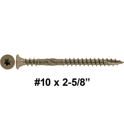 #10 Deck Screws - Exterior Corrosion-Resistant for Softwood Decking