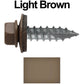#14 x 1"  Metal ROOFING SCREWS - Hex Washer Head - Self starting/self tapping - EPDM washer. Colored head.