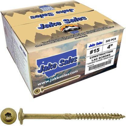 #15 Construction Lag Screw Exterior Coated Torx/Star Drive Heavy Duty Structural Lag Screw - Modified Truss Washer Head