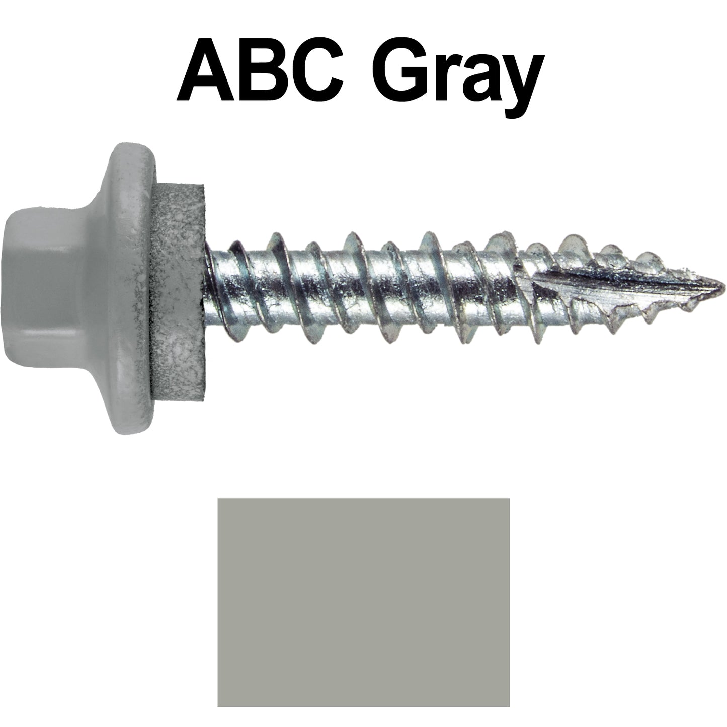 10 x 1" - STAINLESS HEX / ZINC Sheet Metal Roof Screw. Self starting metal to wood siding screws. EPDM washer. Colored head.