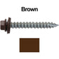 #14 x 2" Metal ROOFING SCREWS - Hex Washer Head - Self starting/self tapping - EPDM washer. Colored head.