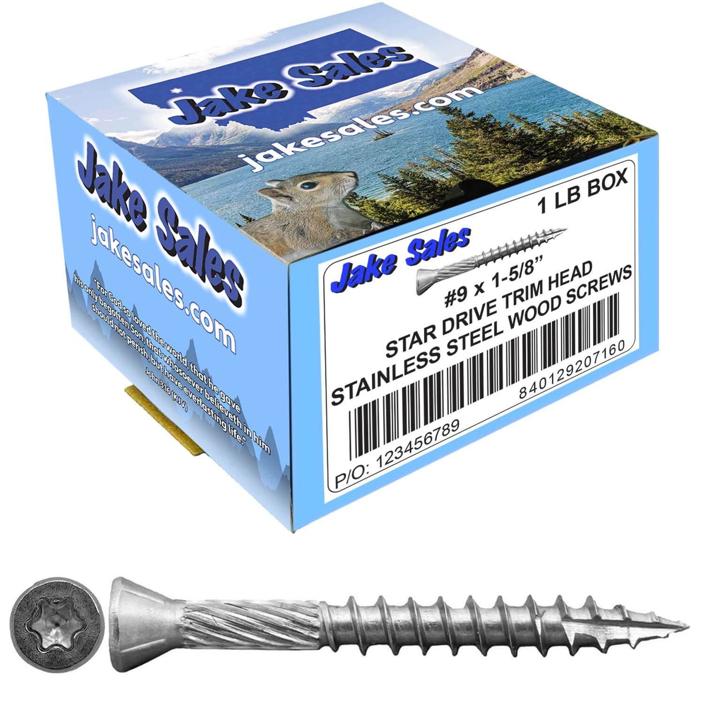 #9 Silver Star Stainless Steel TRIM HEAD Screw Torx/Star Head  - Stainless Steel TRIM HEAD Wood Screws