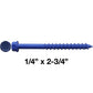 Blue Carbon Steel Hex Head Concrete Anchor Screws. Carbon Steel Hardened - Interior & Exterior Coated Rust and Corrosion Resistant Screws