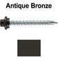 10 x 2” - STAINLESS HEX / ZINC Sheet Metal Roof Screw. Self starting metal to wood siding screws. EPDM washer. Colored head.