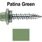10 x 1" - STAINLESS HEX / ZINC Sheet Metal Roof Screw. Self starting metal to wood siding screws. EPDM washer. Colored head.