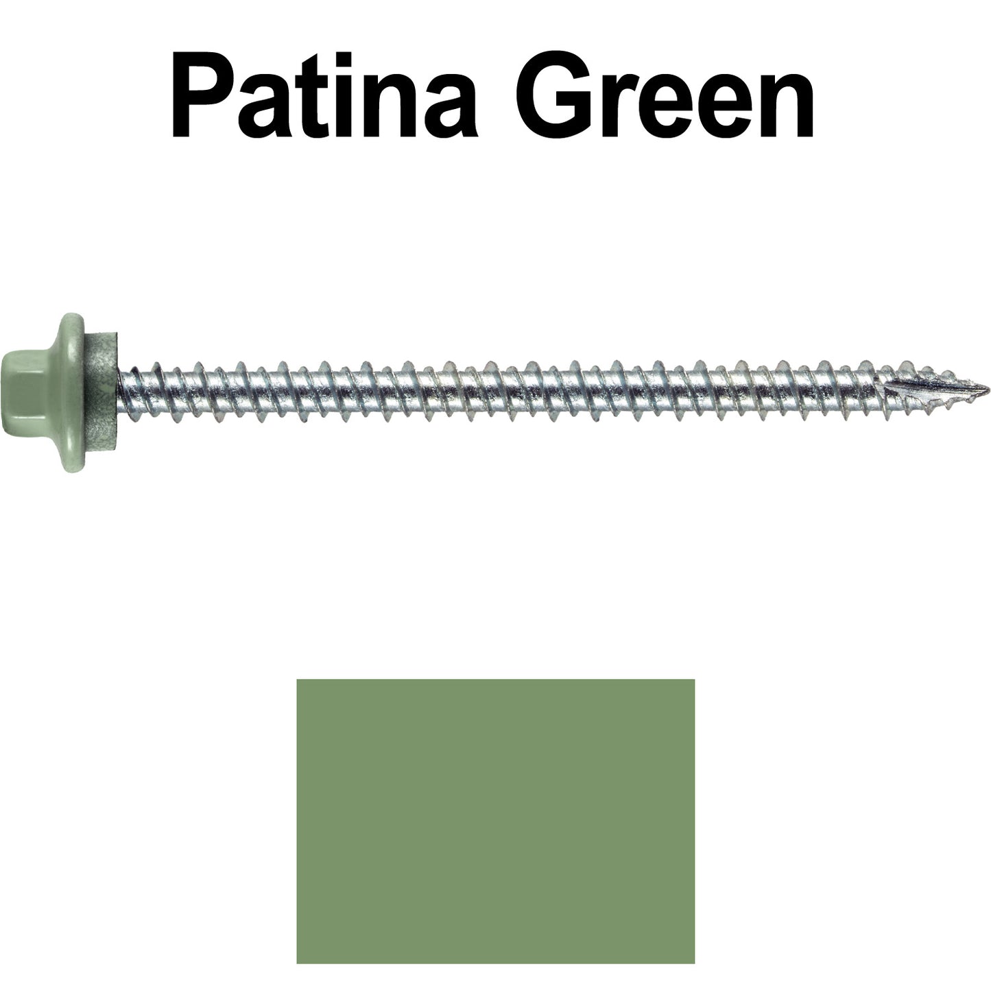10 x 3” - STAINLESS HEX / ZINC Sheet Metal Roof Screw. Self starting metal to wood siding screws. EPDM washer. Colored head.