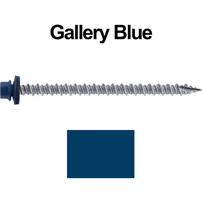 #10 x 3" Metal ROOFING SCREWS - Hex Washer Head - Self starting/self tapping - EPDM washer. Colored head.