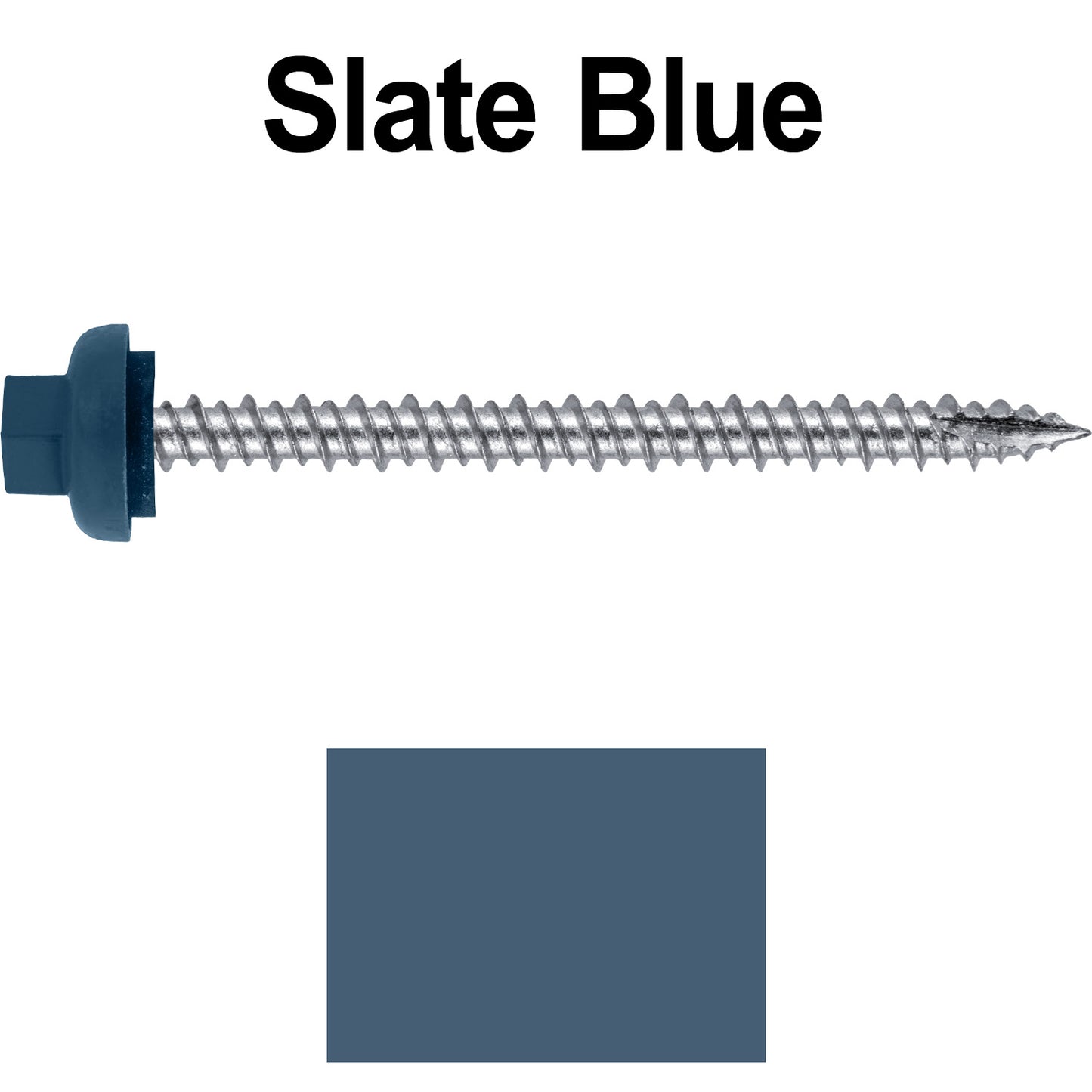10 X 2-1/2" HI-LO Zinc Aluminum Cap Metal Roofing Screws - Hex Washer Head - Self starting/self tapping - EPDM washer. Colored head.