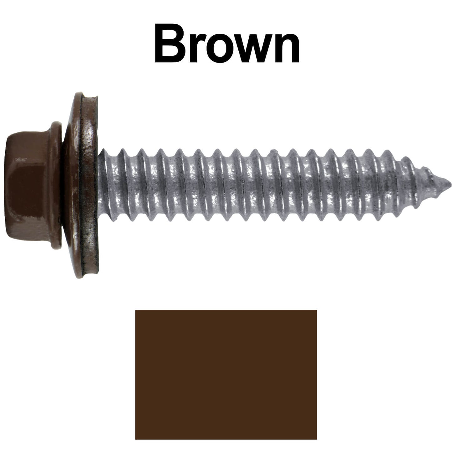 17 x 1-1/2 Metal Roofing Screws - Metal Panel to Metal Purlins and Recovery Screws - Hex Washer Head - EPDM washer.