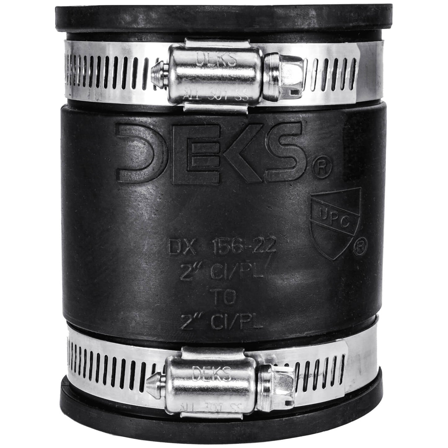 DEKS  Flexible Pipe Coupler - Leak-Proof for Clay, PVC, Copper, and Steel Connections
