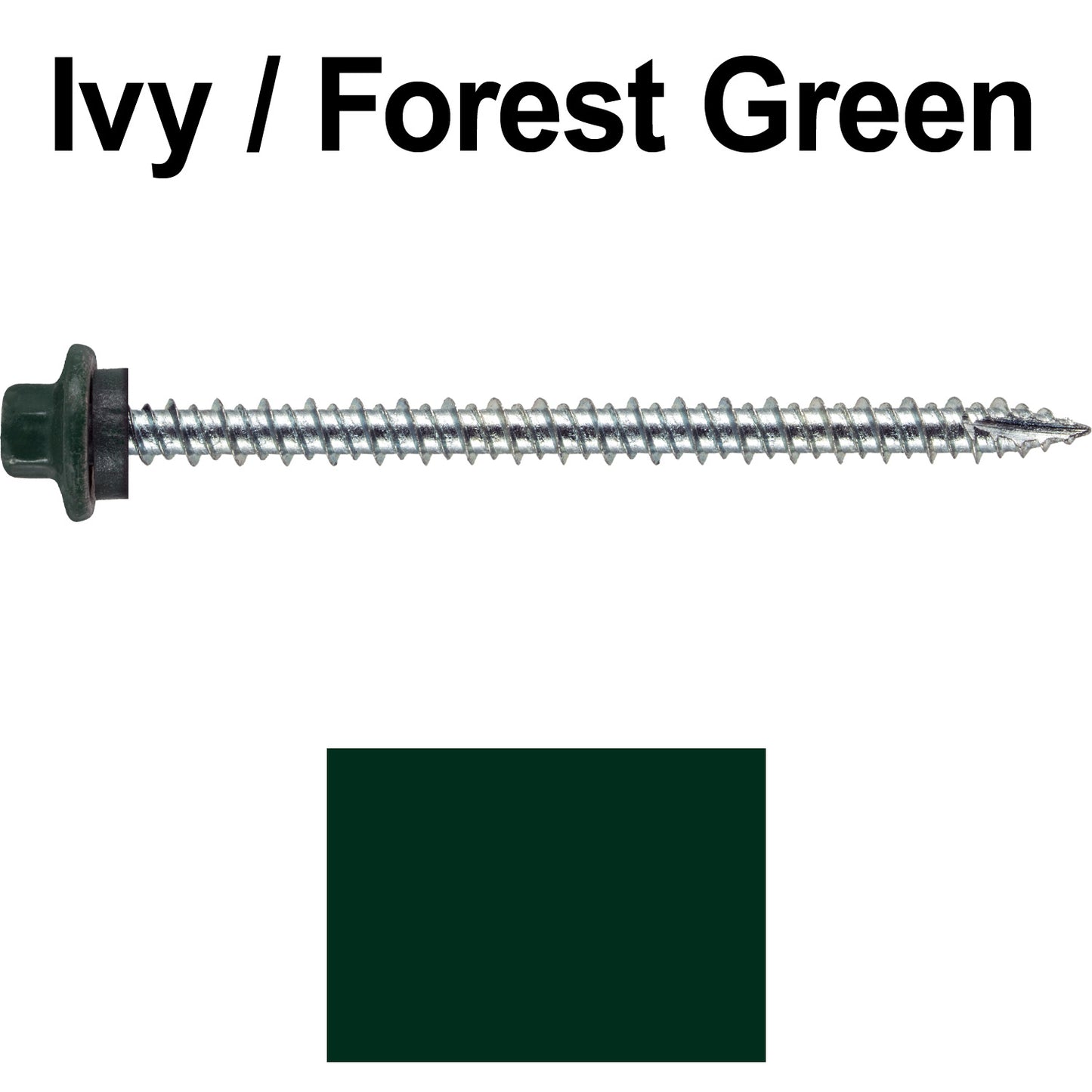10 x 3” - STAINLESS HEX / ZINC Sheet Metal Roof Screw. Self starting metal to wood siding screws. EPDM washer. Colored head.